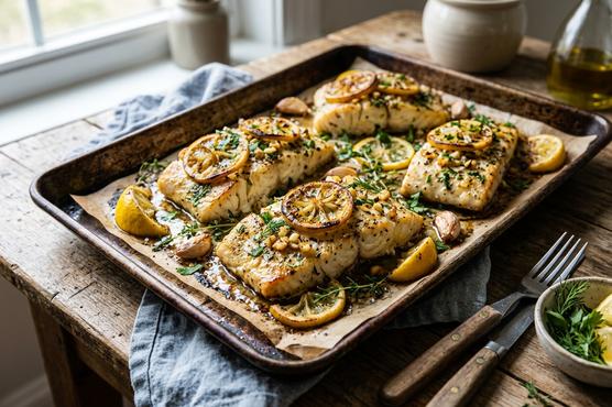Baked Lemon Garlic Cod